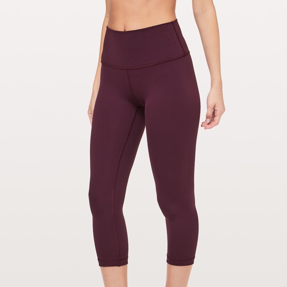 Lululemon Maroon Wunder Under Crop Leggings